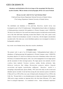 Abundance and distribution of the larval stages of the mesopelagic