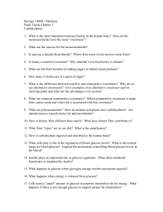 Biology 14000 / Nutrition Study Guide Chapter 5 Carbohydrates 1