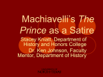 Machiavelli`s The Prince as a Satire