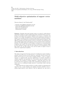 Multi-objective optimization of support vector machines