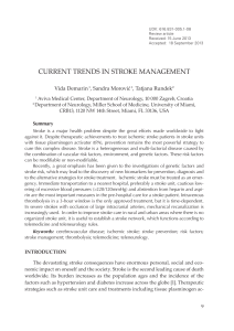 CURRENT TRENDS IN STROKE MANAGEMENT