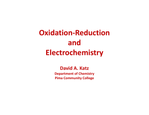 Oxidation-Reduction and Electrochemistry