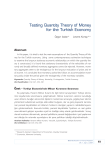 Testing Quantity Theory of Money for the Turkish Economy