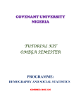 dss226 tutorial kit - Covenant University