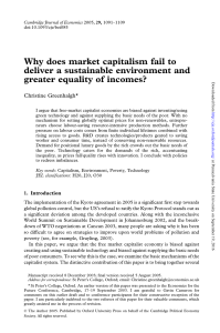 Why does market capitalism fail to deliver a sustainable