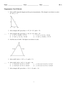 Trigonometry Test #2 Review