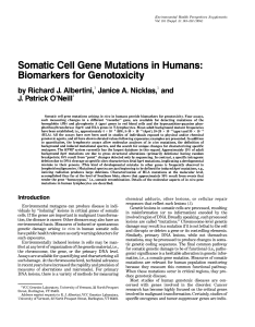 Somatic Cell Gene Mutations in Humans