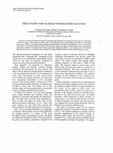 Effect of acidic water on physico-mechanical behaviour of rock