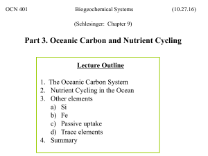 Part 3. Oceanic Carbon and Nutrient Cycling