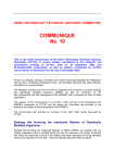 Communique of GTTAC Meeting 18 September 2003 and 28