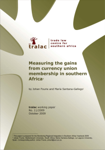 measuring the gains from currency union membership in southern