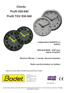 Profil 930-940 and TGV Analogue clocks instructions