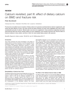 Calcium revisited, part III: effect of dietary calcium on BMD