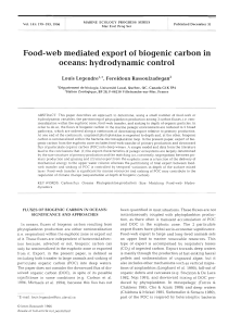Food-web mediated export of biogenic carbon in oceans