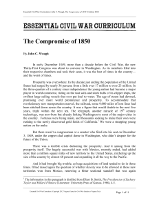 The Compromise of 1850 Essay - Essential Civil War Curriculum