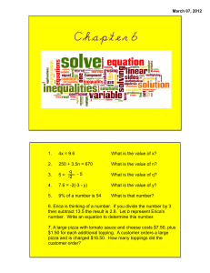 Unit 6 Linear Inequalities