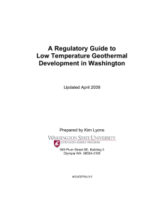 A Regulatory Guide to Low Temperature Geothermal