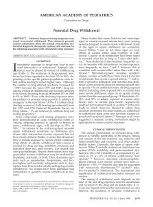 AMERICAN ACADEMY OF PEDIATRICS Neonatal Drug Withdrawal