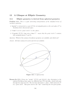 13 A Glimpse at Elliptic Geometry
