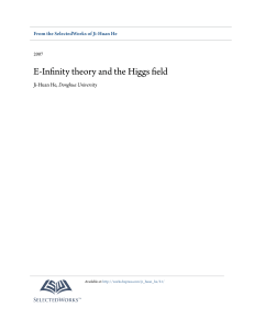 E-Infinity theory and the Higgs field - SelectedWorks