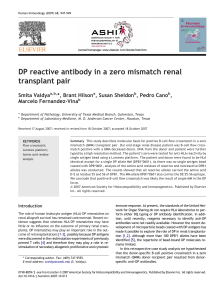 DP reactive antibody in a zero mismatch renal transplant pair