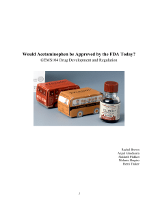 Would Acetaminophen be Approved by the FDA