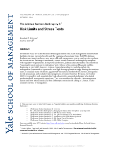 Lehman Brothers Bankruptcy B - Risk Limits and Stress Tests