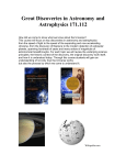 Great Discoveries in Astronomy and Astrophysics 171.112