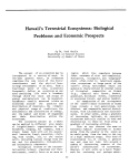 Hawaii`s Terrestrial Ecosystems: Biological Problems and Economic