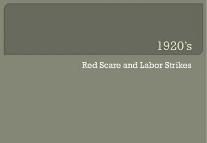 Red Scare and Labor Strikes