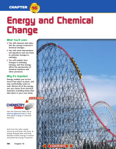 Chapter 16: Energy and Chemical Change