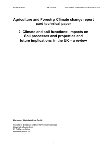 Agriculture and Forestry Climate change report card technical paper