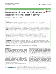 Development of a standardized measure to assess food quality: a