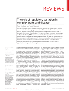 The role of regulatory variation in complex traits and