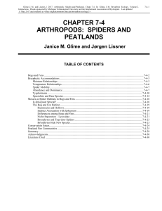 Volume 2, Chapter 7-4 Arthropods: Spiders and Peatlands