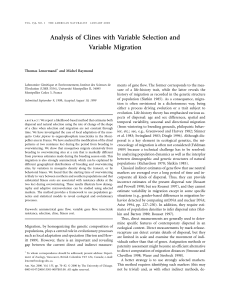 Analysis of Clines with Variable Selection and Variable Migration