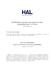 Metabolism of lactate and sugars by dairy propionibacteria: A