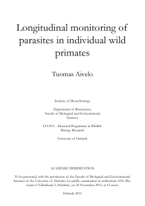 Longitudinal monitoring of parasites in individual wild primates