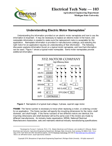 Understanding Electric Motor Nameplates - Tech