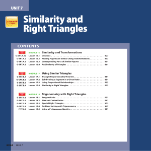 Similarity and Right Triangles