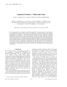 Seqential Predation: A Multi