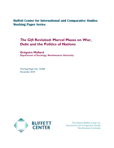 The Gift Revisited: Marcel Mauss on War, Debt and