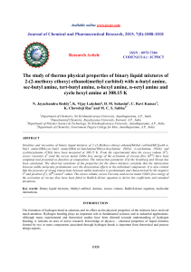 The study of thermo physical properties of binary liquid mixtures of 2