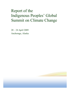 Report of the Indigenous Peoples` Global Summit on Climate Change