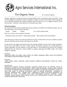 Organic hoax - Agro Services International