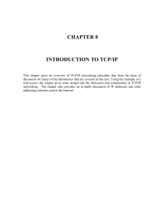 CHAPTER 0 INTRODUCTION TO TCP/IP