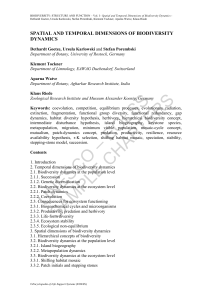 Spatial and Temporal Dimensions of Biodiversity Dynamics