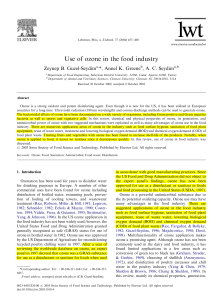 Use of ozone in the food industry