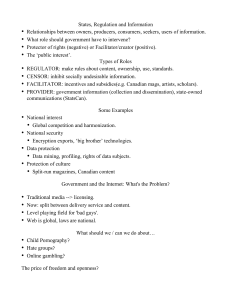 States, Regulation and Information • Relationships between owners