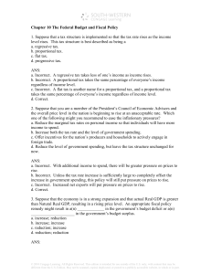 Chapter 10 The Federal Budget and Fiscal Policy